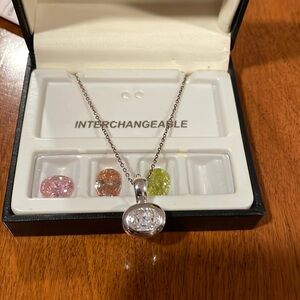 Macy’s Crystal Interchangeable Crystal 925 Choker Necklace